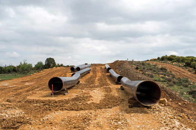 Gas pipeline construction in Greece.