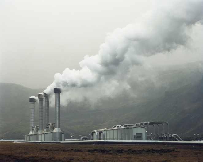celandic Landscape of geothermal power plant