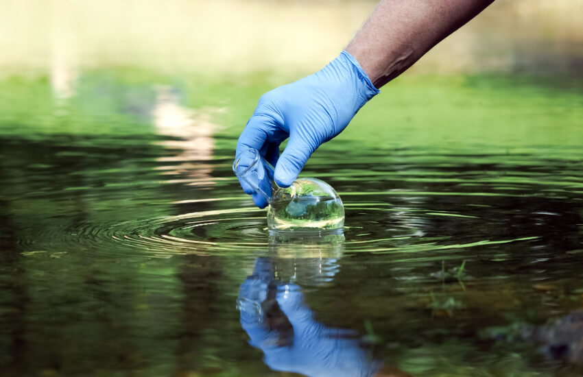 Hand in glove collects water to explore
