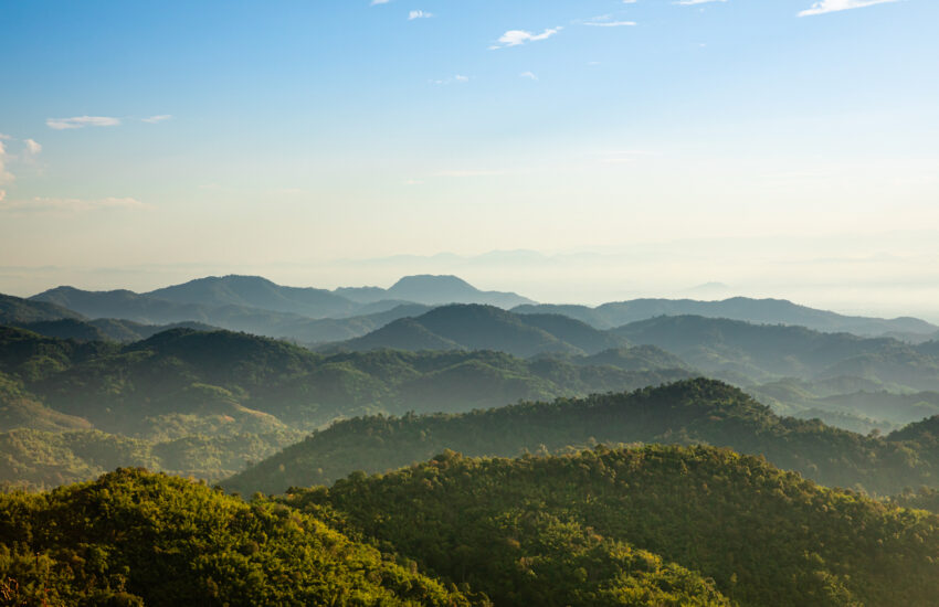 Mountain range in the morning